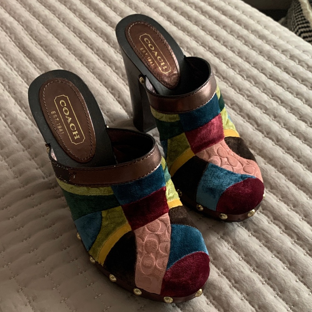 Coach Women's Colorful Patchwork Mules